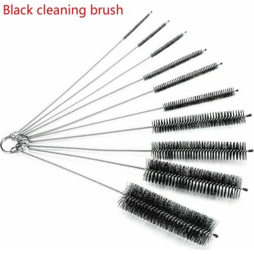 10 pieces/1 set of brand new high-quality black multifunctional tool brush, straw brush cleaner, bottle butler household cleanin