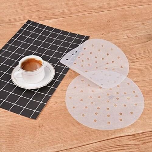 50pcs/bag White Steamer Paper 9 Inch Disposable Non-stick Oil Paper Bread Steamer Cage Paper Steamed Mesh Bakeware Tool