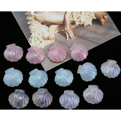 6pcs New 2020 Korean Fashion Earrings Shell Shape Resin Patch Earrings For Women Trendy Pendant Charm Diy Jewelry Accessories