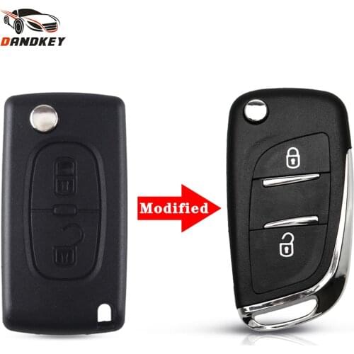 Dandkey CE0523 Key Case For Peugeot 107 207 307 307S 308 407 607 For Citroen C2 C3 C4 2/3 Buttons Modified Flip Remote Key Shell