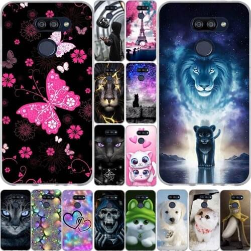Phone Case For LG K40S Case Silicone Phone Cover Cute Cats Cartoon Printed Back Transparent Soft TPU Case For LG K40 S 6.1 inch
