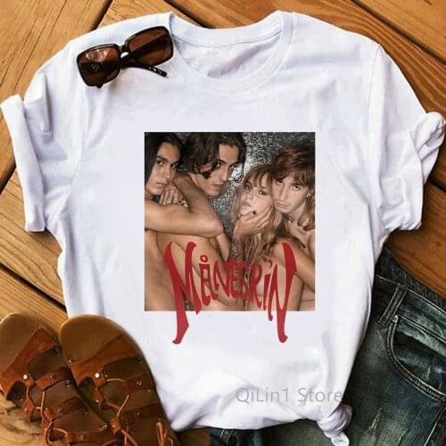 Damiano David Maneskin MåNeskin Eurovision 2021 T-Shirt Women Sexy Cool Hip Hop Tshirt Femme Funny Zitti E Buoni T Shirt Female
