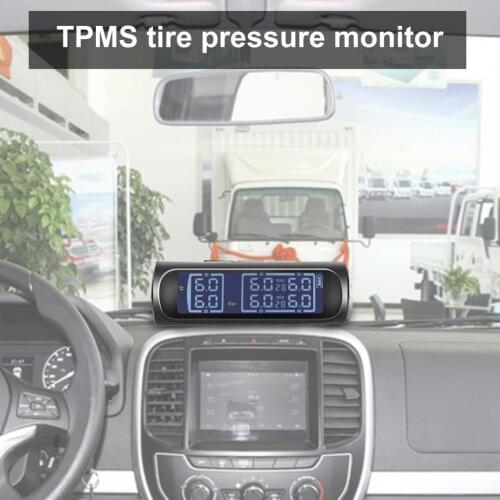 Tire Pressure Sensor Accurate Solar Power ABS Auto Security Large Screen TPMS Monitor for Trucks Tire Pressure Detector 12bar