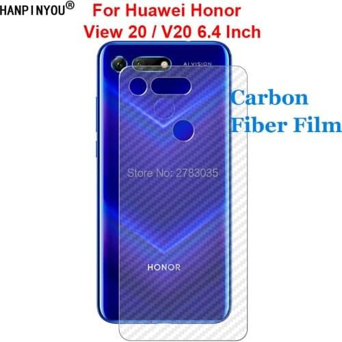 For Huawei Honor View20 / V20 6.4" Durable 3D Anti-fingerprint Carbon Fiber Back Film Rear Screen Protector -Not Tempered Glass