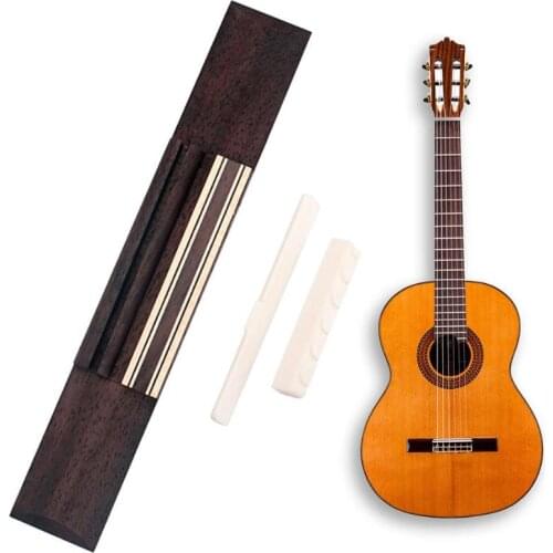Rosewood Guitar Bridge+ Cattle Bone Guitar Nut+ Cattle Bone Guitar Saddle for Classic Guitar Accessories