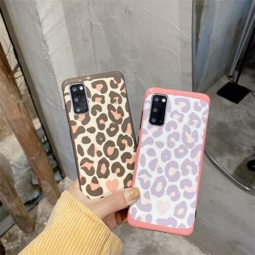 S21 Wild Leopard Glossy Phone Case For Samsung Note10+ S20 S10 S21PLUS Note9 Note20ultra Full Cover Skinny Shell Body Protection