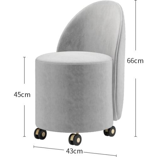 Customizable European Style Manicure Backrest Stools Modern Minimalist Light Luxury Wrought Iron Phnom Penh Soft With Wheels