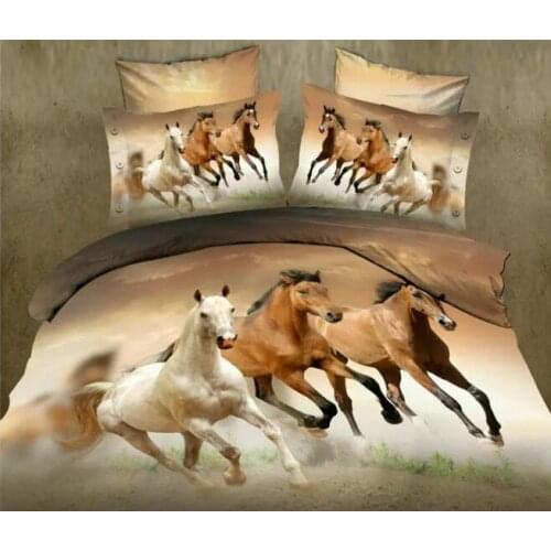 Animal Horse Pattern 3D Print Comforter Bedding Set Duvet Covers Pillowcase Home Textile Queen King Size Luxury Adults Bed Linen