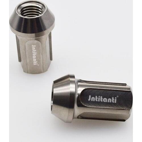 Silver color 60 degree cone seat closed end 20pcs Gr.5 titanium alloy lug nut +2pc key