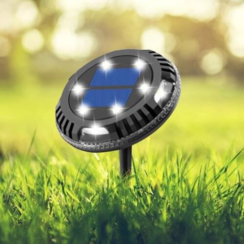 Solar Power Round Buried Lamp LED Waterproof Garden Landscape Underground Lamp for Yard Deck Floor Decoration