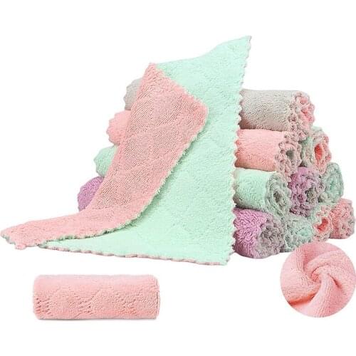 Kitchen Cloth Dish Towel,Cleaning Cloth Kitchen Towel,Super Absorbent Coral Velvet Dish Cloth,Cleaning Kitchen Tableware