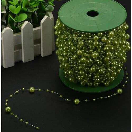 60 Meters Fishing Line Artificial Pearl Beads Chain Garland Flowers DIY Chandelier Hanging Wedding Party Decorations Bouquet