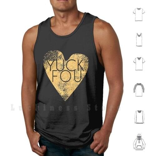 Yuck Fou tank tops vest 100% Cotton Gold Heart Gold Heart Golde Heart Golden Shine Shines You Yuck Fou Off Cool Hipster