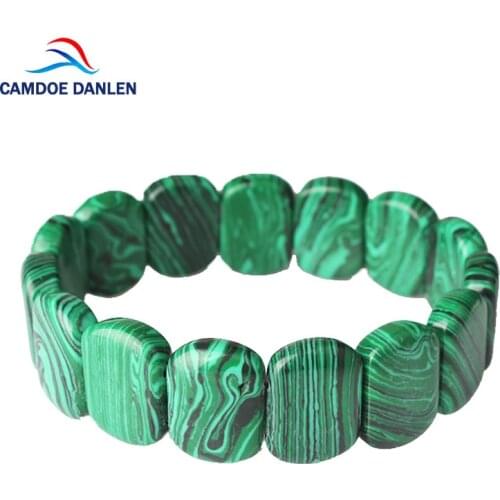 CAMDOE DANLEN Fashion Bian Stone Malachite Health Charm Bracelet Jewelry For Women Men Power Healing Classic Bangle Wholesale