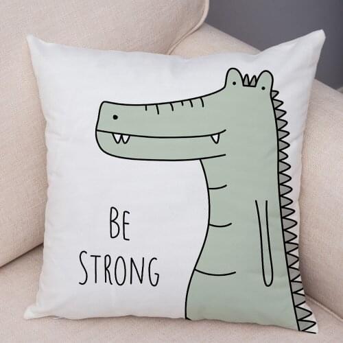 Cartoon Zebra Hippo Giraffe Lion Crocodile Pillow Case Decor Animal Cushion Cover Sofa Bed Pillowcase Pillow Covers 45cmx45cm