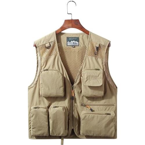 Male Pocket Vest Outdoors Thin Photography Fishing Hiking Hunting Camping Tavel Trekking Stream Rafting Volunteer Work Tactical