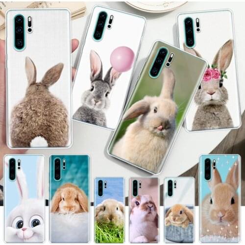 Cute White Baby Rabbits Soft Phone Case For Huawei Honor 10 9 20 Lite Y5 Y6 Y7 Y9 8A 8X 8S 7A 7X 9X 10i 20i Pro Cover Coque