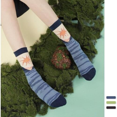 Nice Cool Crew Art Socks Coastal Desert West Sunset Darkness Dark Night Fall Weather Artistic Street Fashion Bird Valley Plain