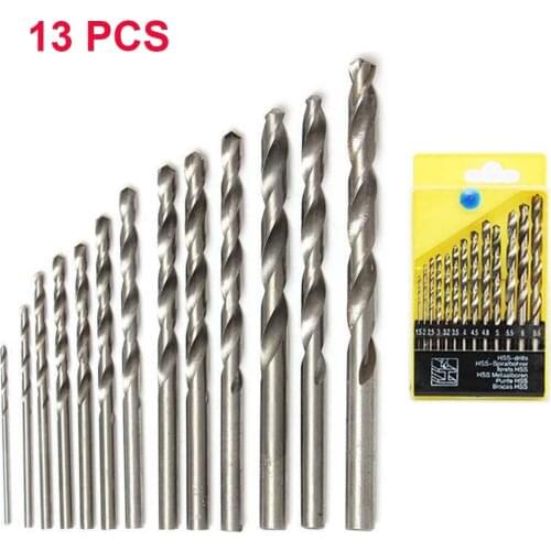 2018 New 13 PCS Round Shank Coated HSS Titanium Twist Drill Bit Set 1.5-6.5mm Quick Change Load faster less effort