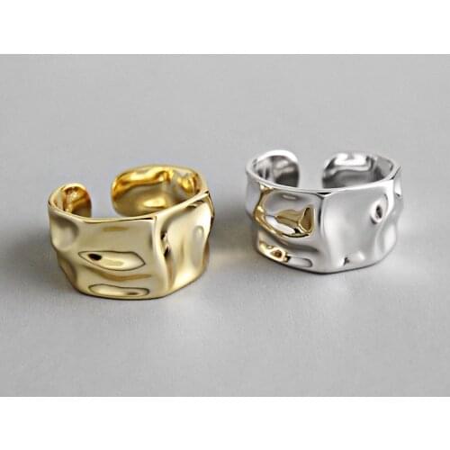 925 Sterling Silver Engagement Rings for Women Couple Trendy Irregular Geometric Handmade Jewelry Valentines day jz086