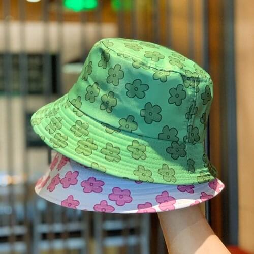 Cute Small Flower Print Bucket Hat Outdoor Travel Caps Chic Casual Sun Cap Floral Hats For Women Daisy Fishing Hats Summer Bob