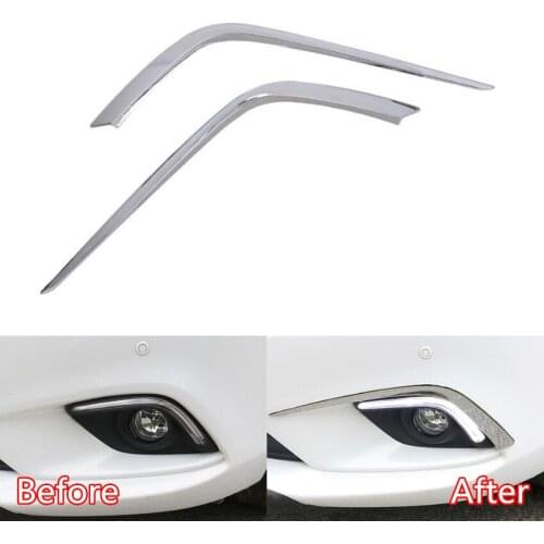 Fit For Mazda 6 Atenza 2014 2015 Car Exterior Front Fog Light Lamp Decoration Trim Styling Eyebrow Strips Cover Moldings ABS