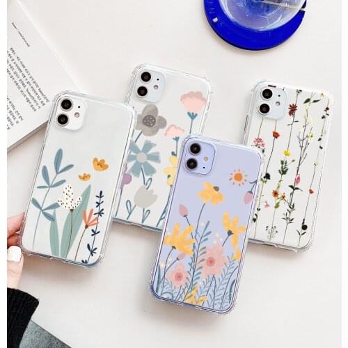 Anti-Knock PC Cases For Huawei P smart 2021 P30 P20 P40 Y6 Y7 2019 Mate 20 Pro Lite E Honor 20 9c Y7a Y7P Y6P Y8p Flower Fundas