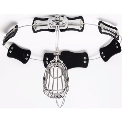 Adjustable Size Stainless Steel Male Chastity Belt, T-type Chastity lock, Chastity Device, Adult Game, Sex Toy, S094