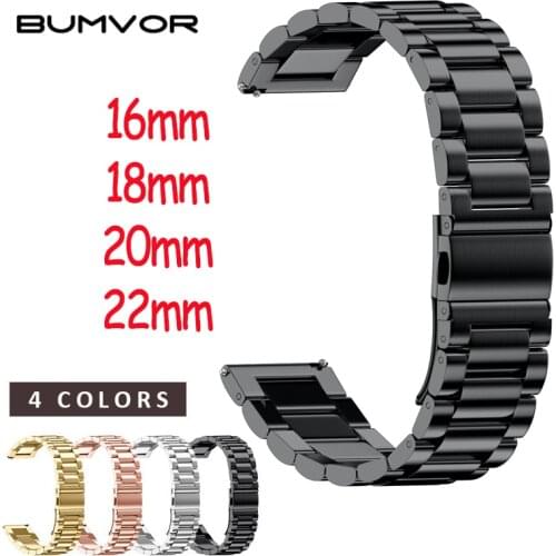 16mm 18mm 22mm 20mm 24mm Stainless Steel Watch Band Strap For Samsung Galaxy Watch 42 46mm Gear S3 Gear S2 Classic quick release