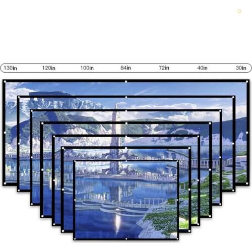Folding Projector Curtain Polyester Soft Simple Curtain Folding Movie Curtain Projector Home Outdoor Anti-light Curtain