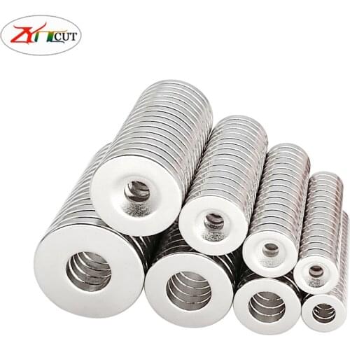 20Pcs/lots Dia 8 10 12 15 20 25mm thick 3 4 5mm High strength magnet with round hole Super strong Nd-Fe-B ultrathin magnet