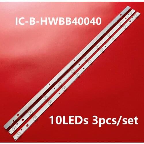 3pcs 10lamps led backlight strip for TS40 D40LW1000 IC-B-HWBB40D401 IC-B-HWBB40040