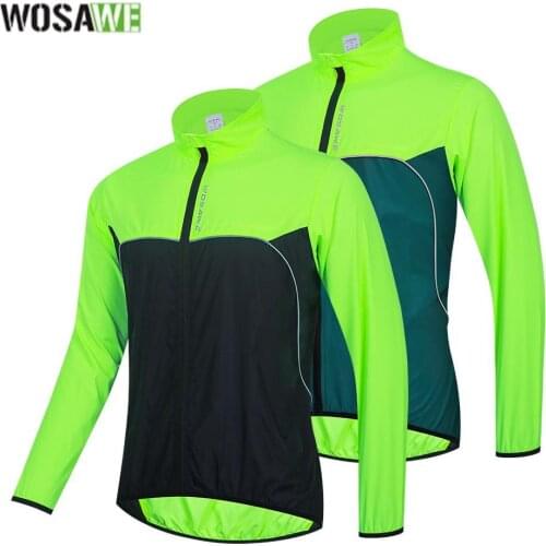 WOSAWE Reflective Cycling Jacket Lightweight Windproof Mountain Bike MTB Wind Coat Running Riding Bicycle Windbreaker Clothings