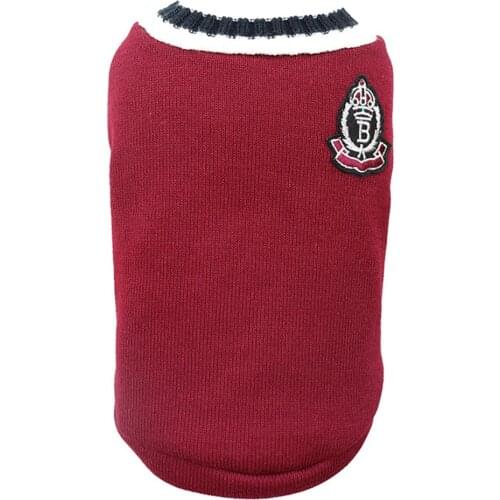 Dog Sweater College Style V-Neck Knitted Vest Multi Size Pet Dog Fashion Costume Winter Warm Clothes For Small Medium Large Dogs