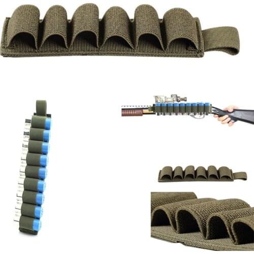 Tactical Hunting Hook Loop 6 Rounds Shotgun Shell Holder Shotshell Insert Card Strip with Adhesive Back for 12 Gauge