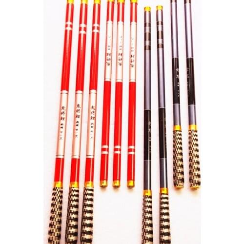 Telescopic Carbon Hot Fiber Super Hard Ultra Light Carp Fishing Pole Stream Fishing Rod Hooks 2.7~7.2M +1 Spare Top Tips Rod