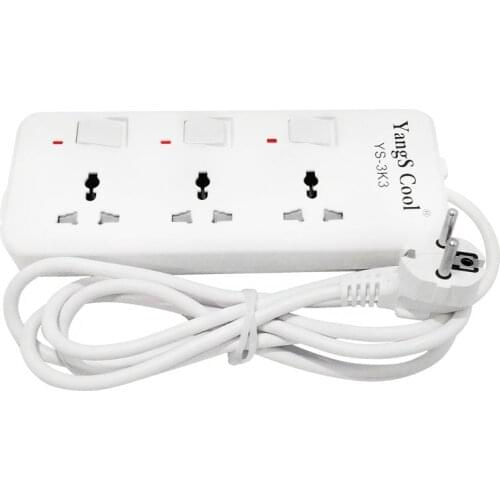 Universal to UK US AU EU Plug multi-purpose 2M Wiring board socket High power bank socket Single control switch 10/16A 250W AC