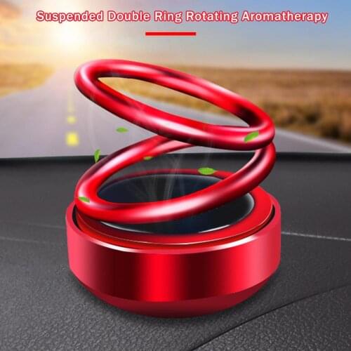 Advanced Car Air Freshener Double Ring Solar Rotating Aroma Diffuser Air Purifier Car Home Interior Decoration Deodorant