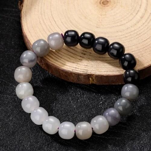 Vintage Bracelet Smoked Purple Jade Bead Bracelet for Women Men Charm Bracelet Accessories Fine Jewelry Gift