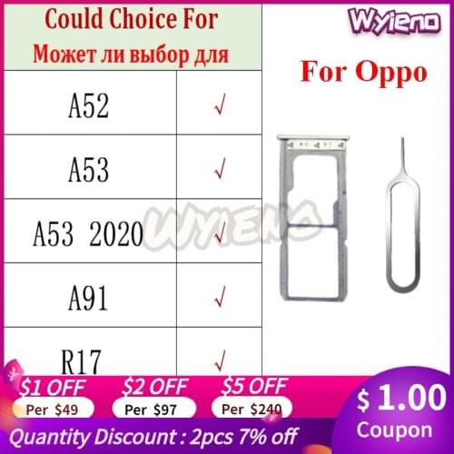Wyieno SIM Tray For Oppo A52 A53 A91 R17 2020 SIM Card Holder Slot Adapter Reader Pin