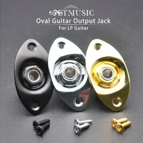 Electric Guitar Pickup Oval 6.35mm Output Jack Plate Jackplate Socket Jack for LP Electric Guitar Accesorios Guitarra