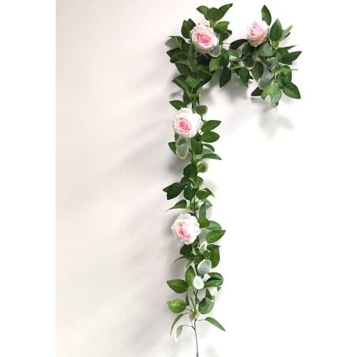 1.8M Plants Leaves Flower Artificial Rattan Wedding Backdrop Wall Décor Spring Flower Vines Rattan Home Wall Decoration