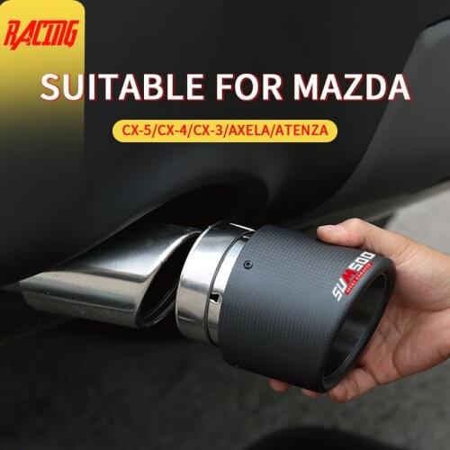 1 piece genuin for Mazda CX-5 cx-4 cx-3 Mazda Axela Mazda ATENZA exhaust pipe modified decorative carbon fiber tail tips