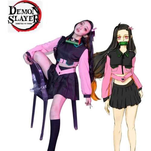 2020 Naw Anime Demon Slayer/Kimetsu no Yaiba Cosplay Kamado Nezuko clothing cosplay Loli Women Full set love live cosplay