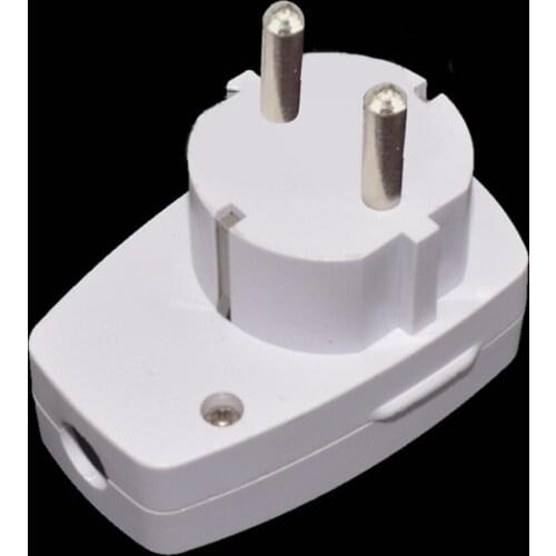 250V 10A EU CEE 7/7 Standard Adapter Receptaclee Wireable Power Plug Wih Power Swtich Germany Schuko Type F Adapter High Quality