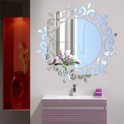 Funlife 3D three-dimensional wall stickers bathroom mirror decorative mirror stickers porch ceiling mirror instead of quality
