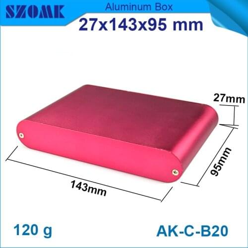 4 pcs/lot anodizing High-quality aluminum Graceful junction housing 27(H)x143(W)X95(L)mm in red ross color fit PCB and device