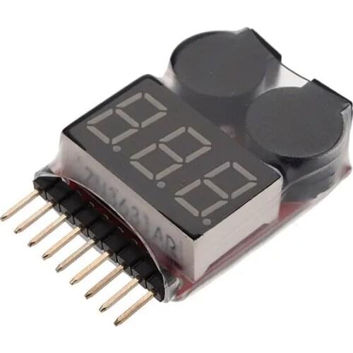 5PCS Battery Voltage Meter Tester Battery Monitor Buzzer Alarm For 1S-8S Lipo Battery