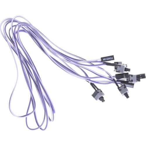 5pcs Push Button Switch Computer Motherboard Power Cable Switch On/Off/Reset Button Replacement Power Momentary Connector Cable