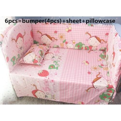 6PCS Crib Bedding Set Bumper Children,juego de cama Baby Bedding Set ,include(bumpers+sheet+pillow cover)